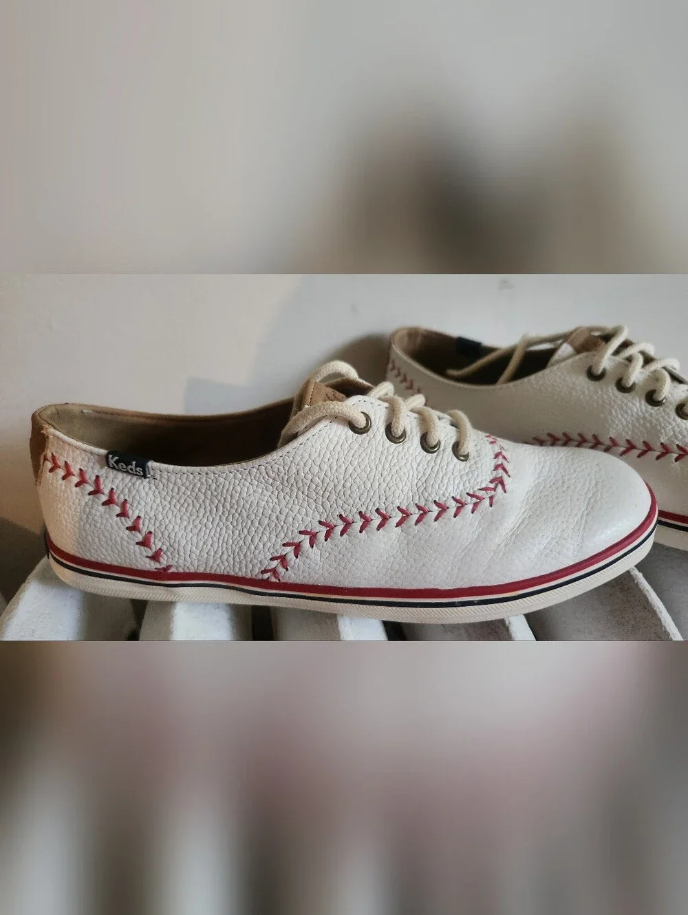 Keds Champion Pennant Leather Sneakers Baseball Sz. 7